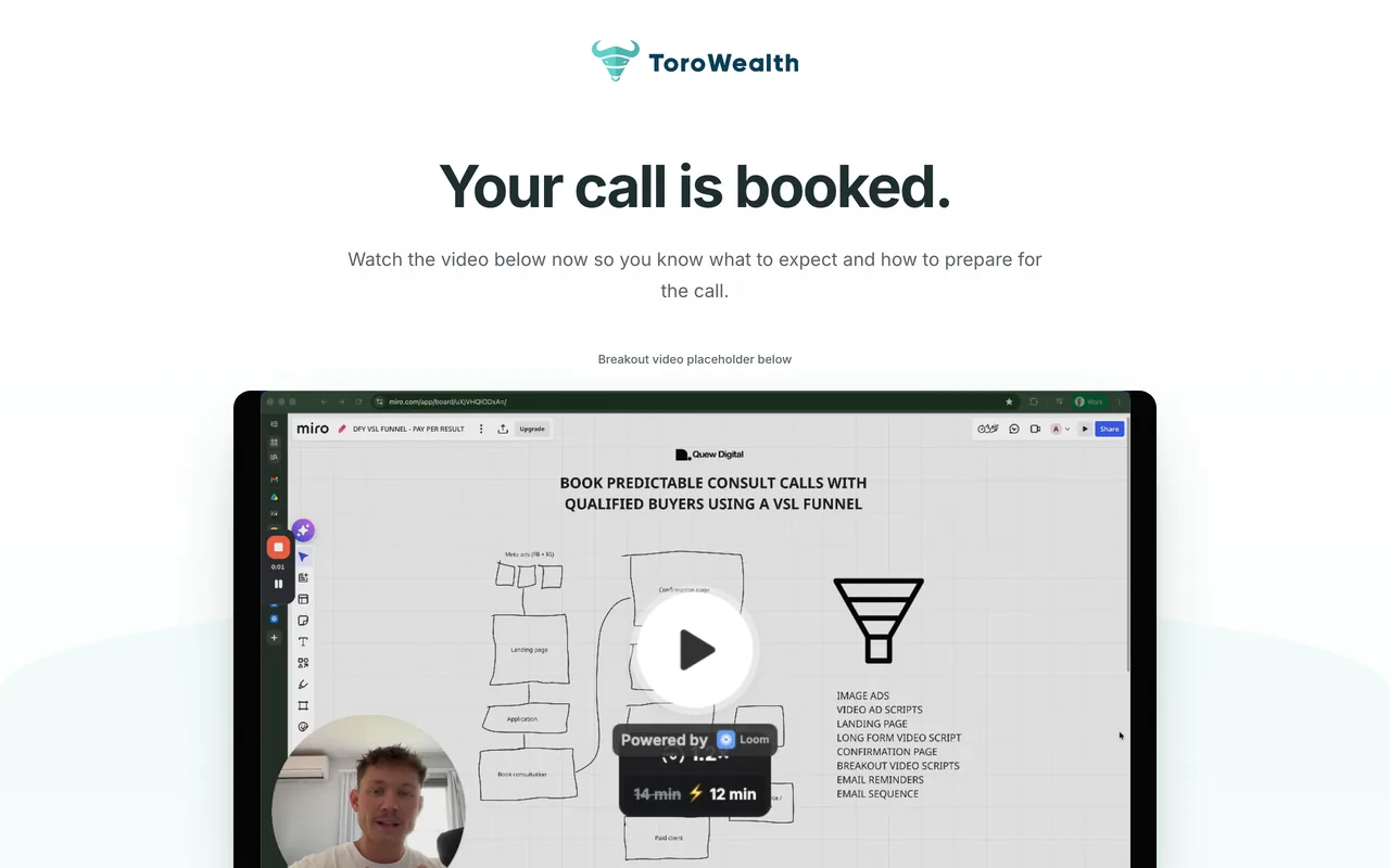 Confirmation page preview
